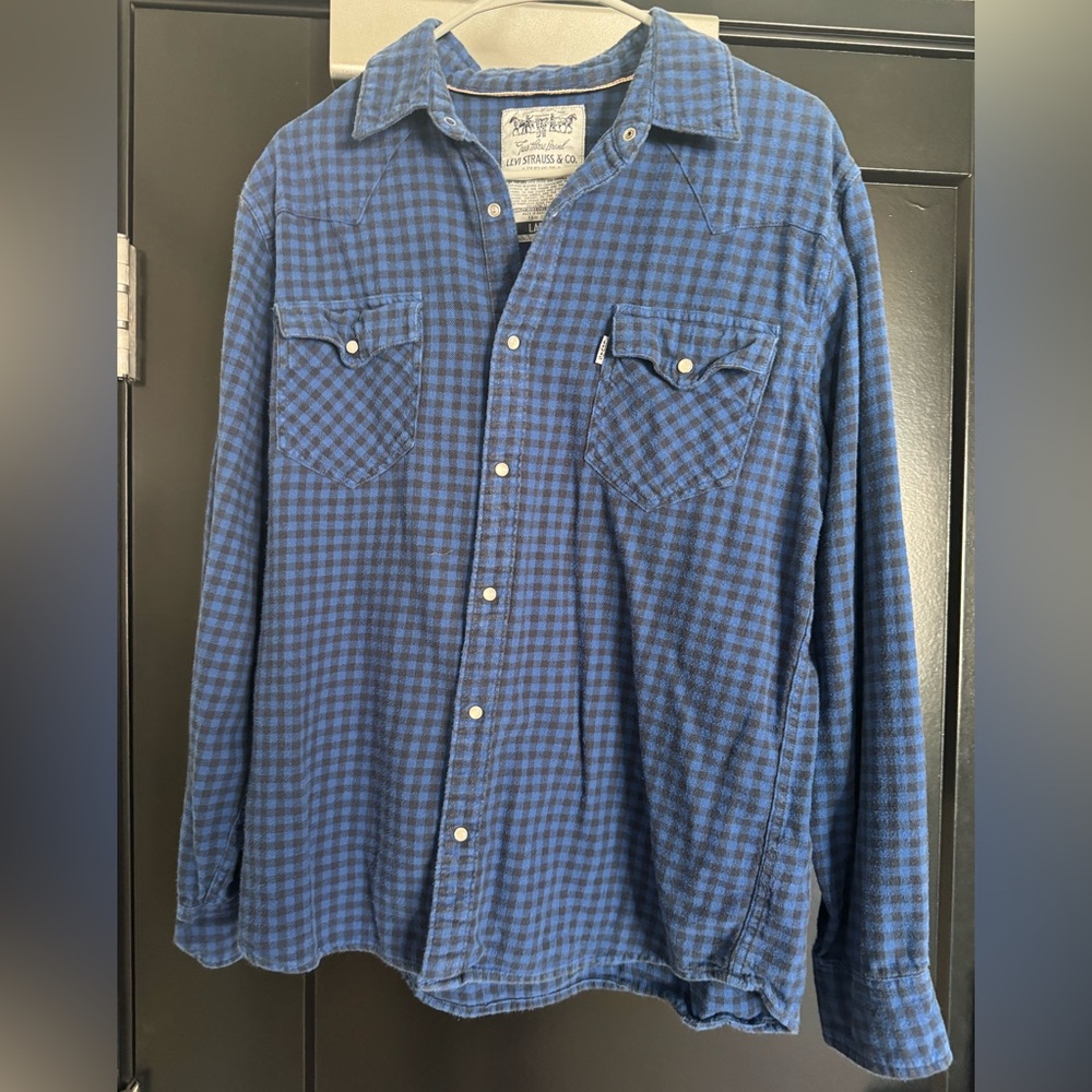 Levi's Blue Plaid Shirt